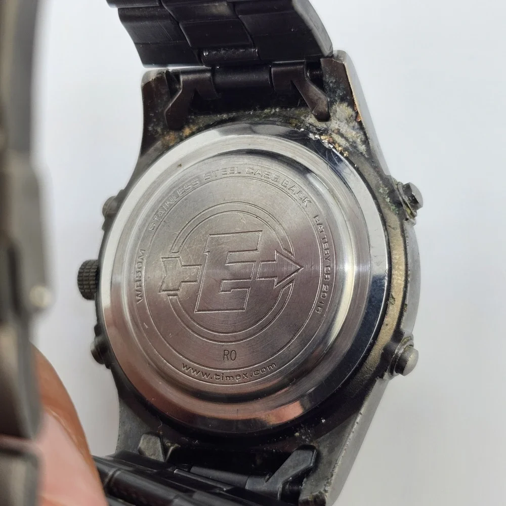 Timex Expedition Men Watch 38MM Ana-Digi Black Dial Gunmetal Band 7.5